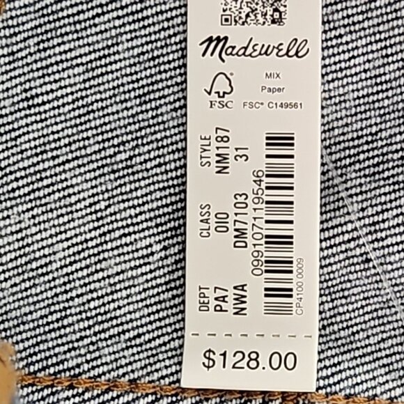 Madewell '90s Straight Jeans Men's 31x31 Dark NEW Straight Leg Relaxed Stretch - Picture 12 of 16